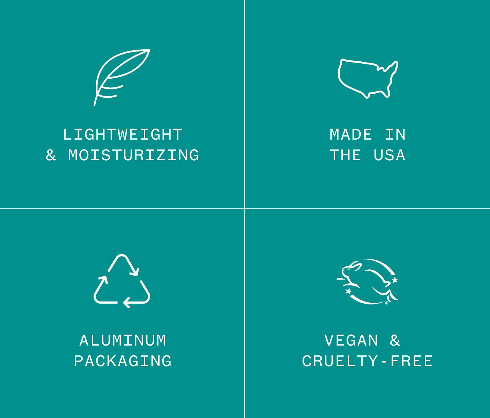 Infographic showing that Ursa Major Botanic Buzz Hand Cream is lightweight & moisturizing, made in the USA, in aluminum packaging, and vegan & cruelty-free.